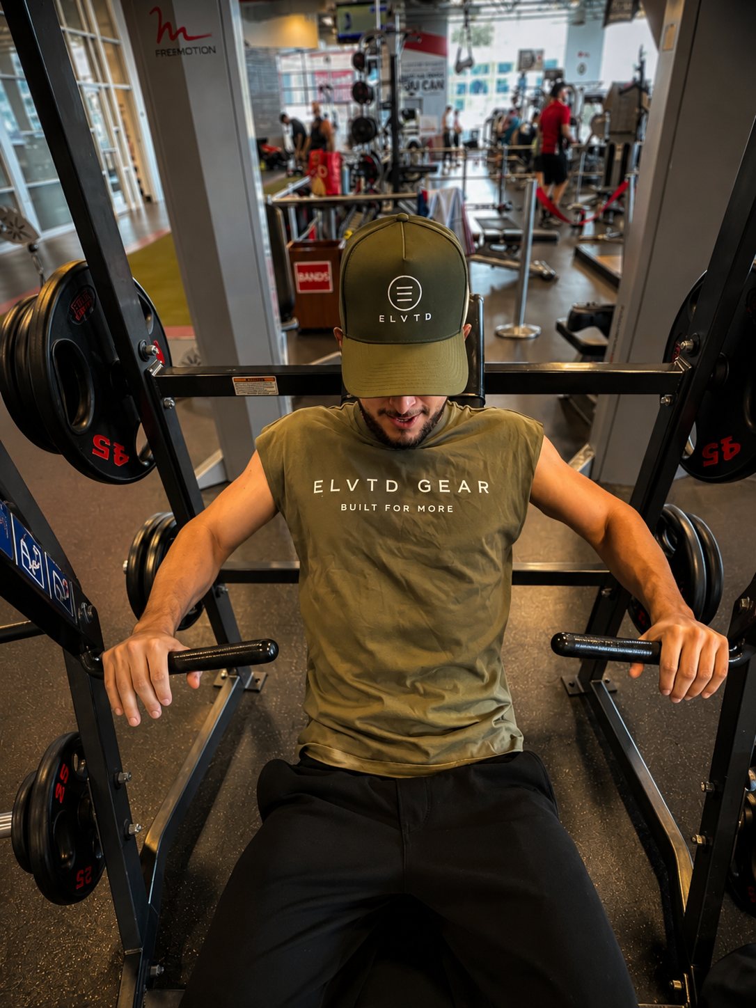 ELVTD GEAR apparel worn in the gym